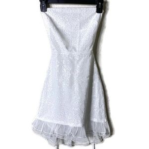 White Dress with SEQUINS Size Small - LUCY IN THE SKY